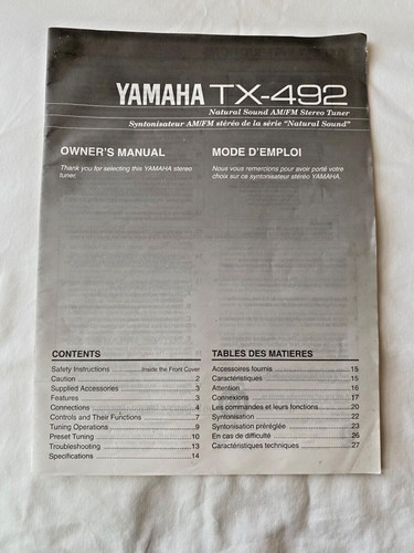 Yamaha 492 natural sound - yamaha, tx-492