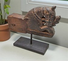Antique en Bois Cheval Tête