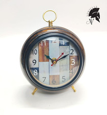 Ancienne montre vintage en bois étagère de bureau horloge en verre pour décor...