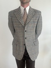 Veste Vintage Harris Tweed Dunn & Co , Pied De Poule Écossais , Blazer Année 70