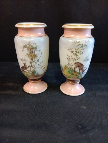 Paire vases porcelaine - vases,