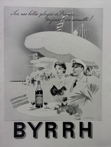 Publicite byrrh plage de - plage,