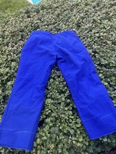 French Vintage Blue Moleskin Work Chore Peasant Pants Waist 38” Trousers Farmer
