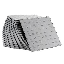 Dalles Revêtement de Sol Garages Imbriqués PP Lot de 50 305x305 mm Argenté