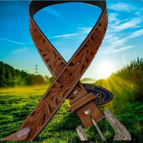 Leather western belt - western,
