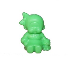 Figurine Kiki Bonux verte assise avec chiot embout de crayon 5 cm