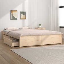 Cadre de Lit avec Tiroirs 135x190 cm Double Adulte Sommier Chambre vidaXL
