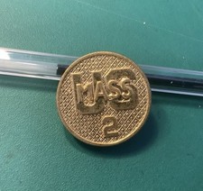 DISQUE DE COL MÉTAL TROUPE  "US 2 MASS" US 1935-1941 ORIGINAL OCCASION