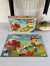 225⚜️ Ancien Puzzle Le Meunier Schtroumpfs 100 Pièces Ravensburger 1984 Complet