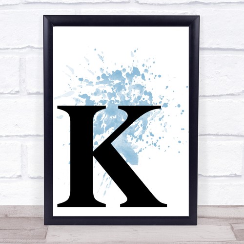 Estampe murale bleue - , initiale