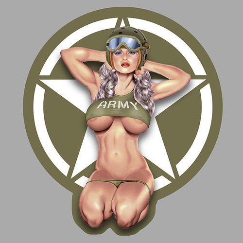 Pinup army armée ww2 - pinup, tank