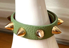 Bracelet Vert Olive Clou doré