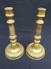 paire bougeoir bronze cisele empire ? restauration ? Candlestick