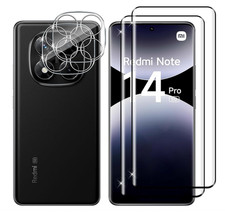 2 Protection d'écran + 2 caméra en Verre trempé Pour Xiaomi Redmi Note 14 Pro 5G
