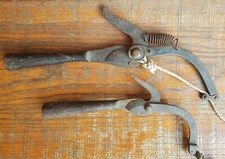 Lot ancien échenilloir outil jardinage jardinier coupe branche élaguer couper 