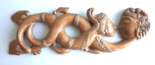 Sculpture bois amants - sculpture,