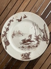 Ancienne Assiette 23 Cm - CHASSE Lièvre - E.BOURGEOIS - PARIS et MARSEILLE