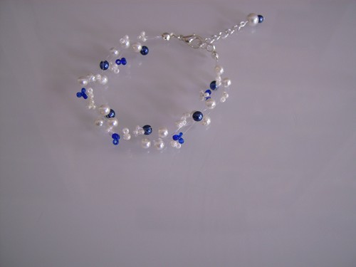 Bracelet ivoire blanc bleu - bracelet, roi