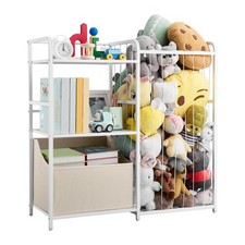 VEVOR Organisateur rangement enfants étagère animaux en peluche 2 niveaux blanc