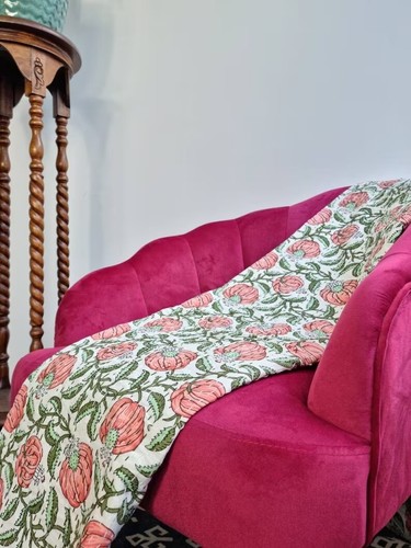 Indien blanc floral - blanc,
