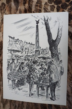 CHRISTIAN DE GASTYNE 1909-1969 TIRAGE MARCHE CROQUIS PROVENCE PROVENCAL 1970 k
