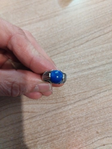 Bague argent avec bille lapis - avec,