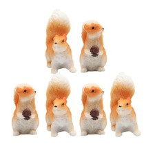 6pcs adorables écureuils simulés beaux écureuils ornement de Noël (orange)
