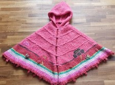 Poncho Catimini fille 3/94 mohair polyester peu porté 