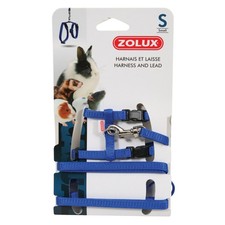 Harnais et laisse bleu taille