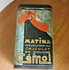 Ancienne boite métal Matina Chocolat en poudre Cemoi 