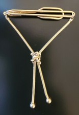 Vintage Swank Tie Bar Clasp Clip Gold Tone Rampant Lion