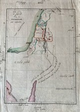 Dessin Ancien Encre XIXEME Carte Manuscrite De La Palestine Judée