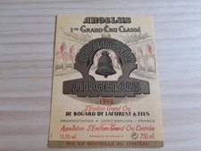 étiquette vin Chateau ANGELUS 1998 original saint emilion 1er cru wine label