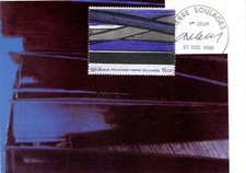 MAXIMAPHILIE / CARTE MAXIMUM PREMIER JOUR / ART TABLEAU / PIERRE SOULAGES 1988
