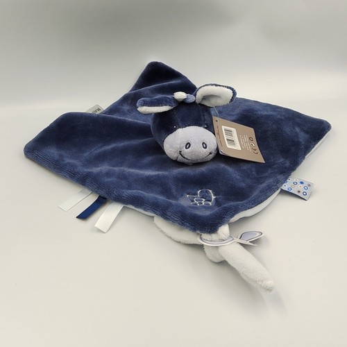 Doudou plat ane bleu - , marine
