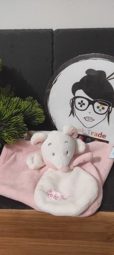 Doudou plat souris rose - , et