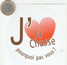 Autocollant  J'AIME la chasse