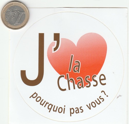 Autocollant aime la - j'aime, chasse