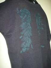 T-Shirt femme neuf manches longues marine Berenice taille S lin 100 %