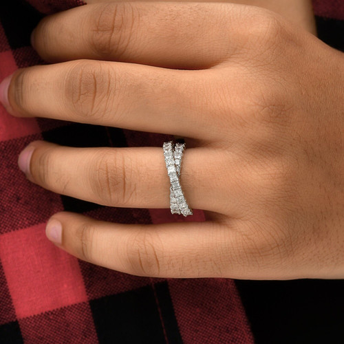 Bague diamant croisé - diamant, ct