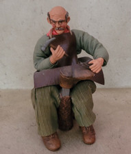 Ancien santon de Provence - Le cordonnier - Hauteur : 16 cm