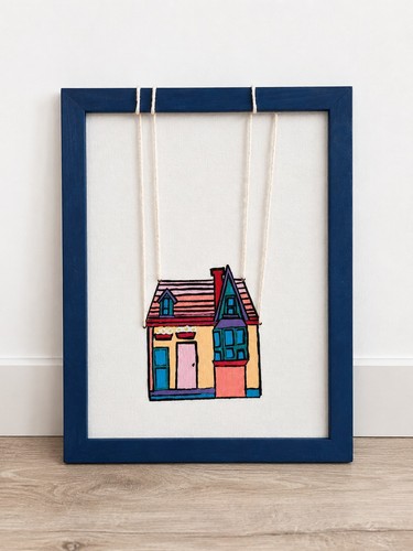 Suspension murale cadre - , bleu