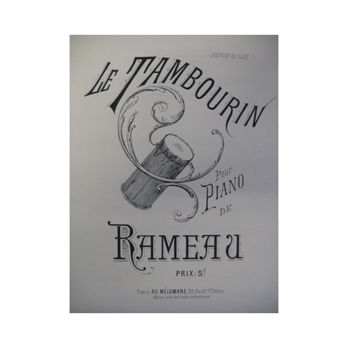 Rameau tambourin piano - rameau, le