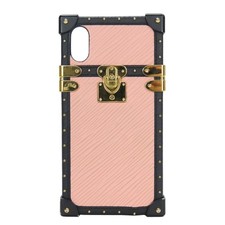 OCCASION LOUIS VUITTON Coque iPhone Eye trunk M67894 Epi Cuir Rose valérine...