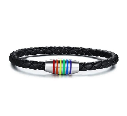 Bracelet gay pride cuir - bracelet, et