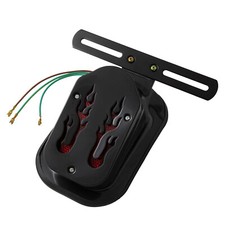 Led Arrière Moto Custom Plaque Immatriculation Feu Rouge A-Pro Noir