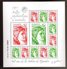 BLOC FEUILLET 40 ANS SABINE