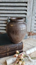 ANCIEN POT GRES MARRON FONCE