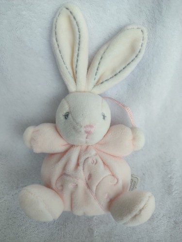 Doudou lapin rose - rose, blanc