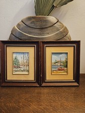 2 Belle Tableau - Peinture Aquarelle Paysage ,rivière ou mer, Signée Par Artiste